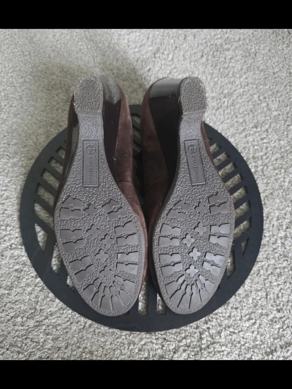 Giani Bernini Dark Brown Suede Platform Mary Jane Heels